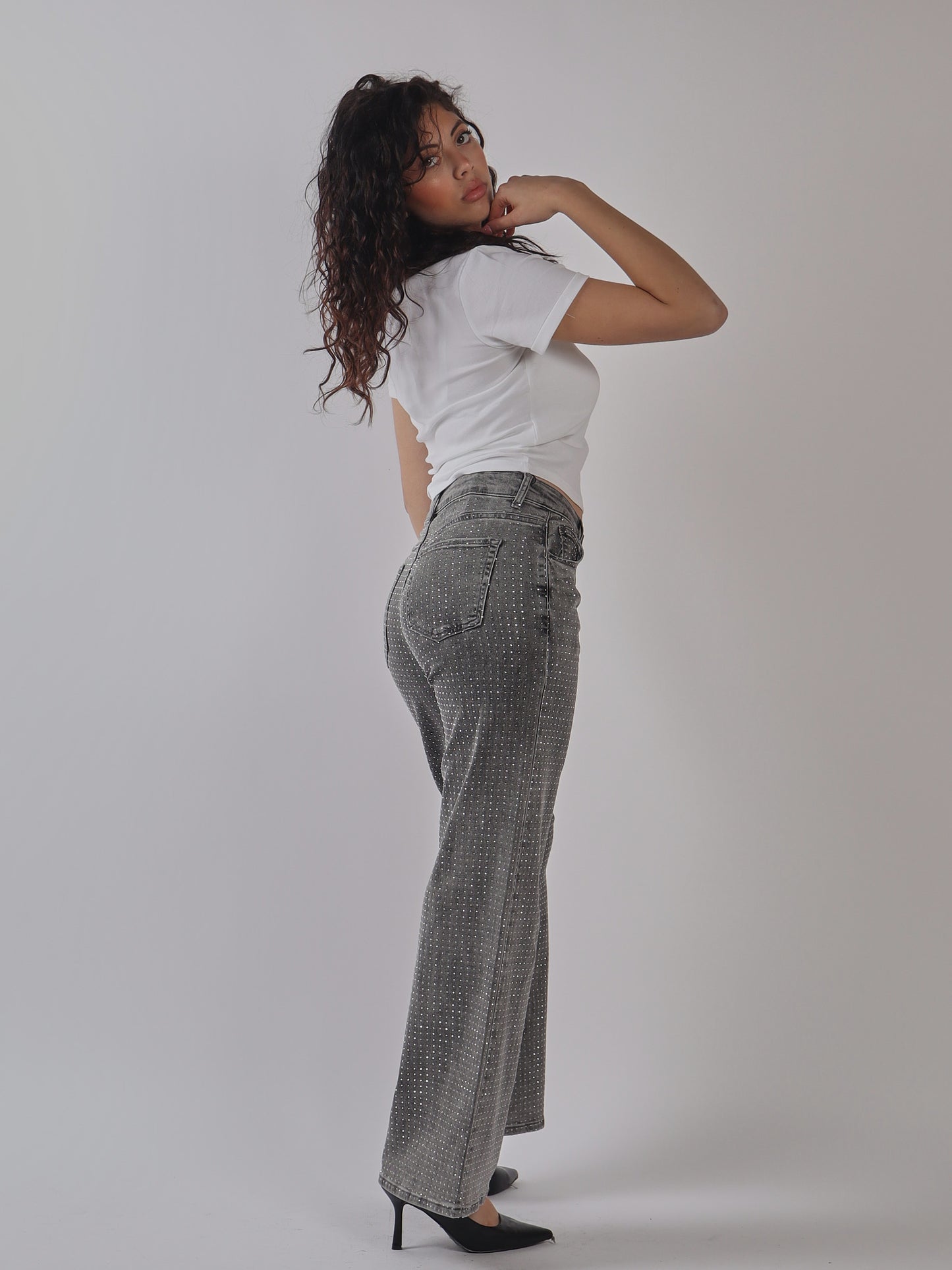 JEANS PALAZZO STRASS FULL ALL OVER