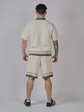 COMPLETO UOMO MAGLIA BOTTONI E BERMUDA CON RIFINIT