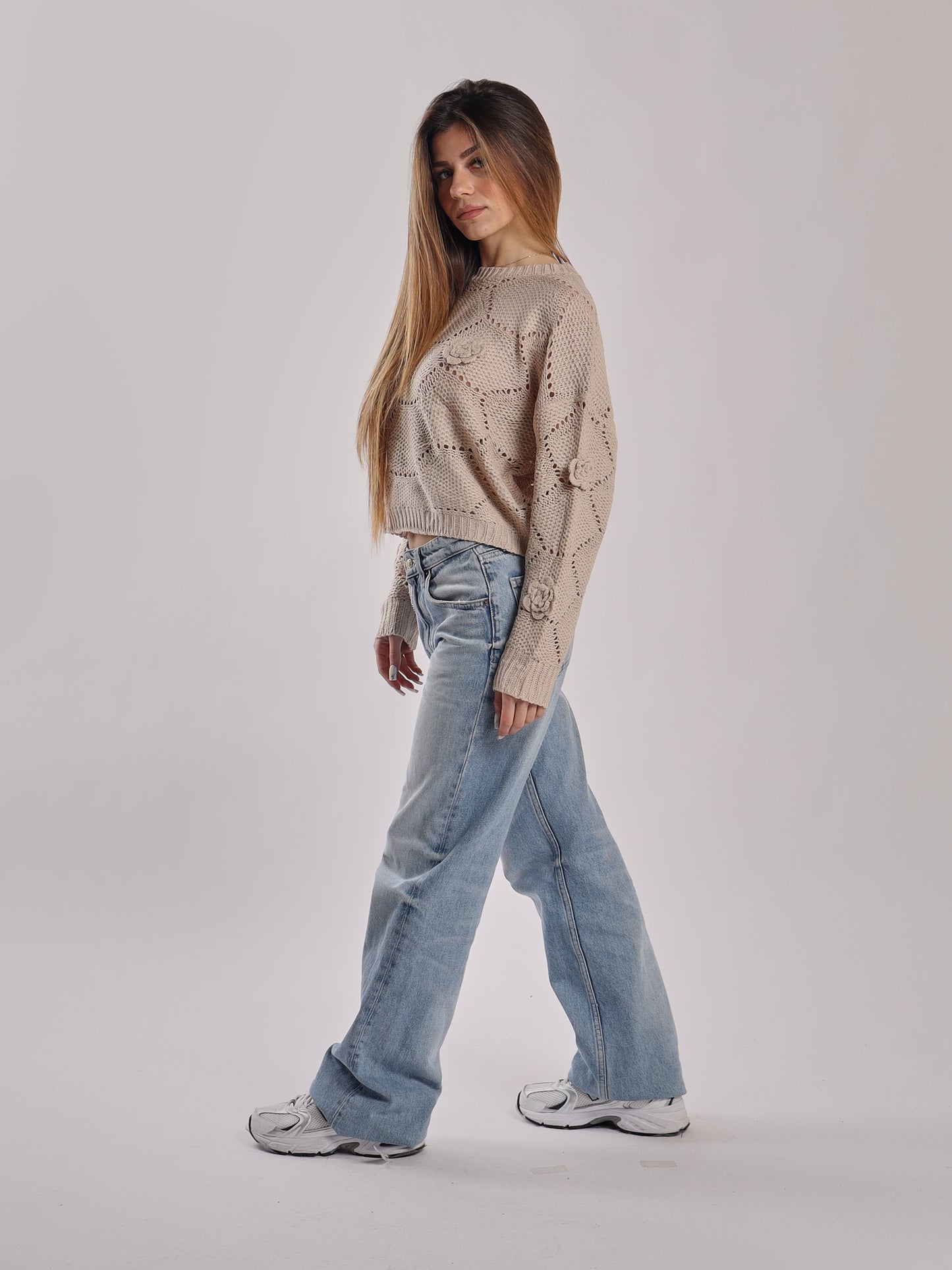 MAGLIONCINO CROP FIORI