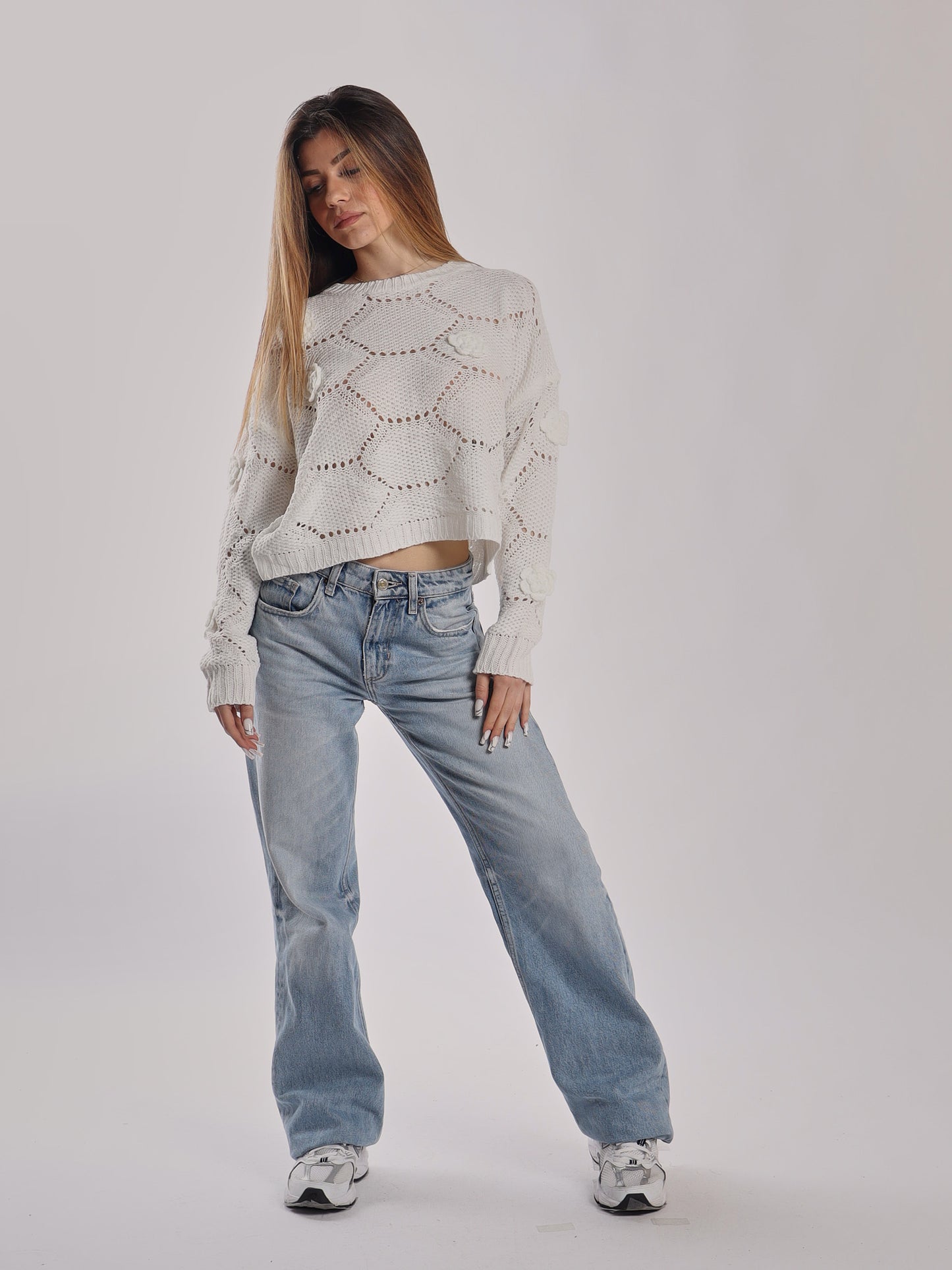 MAGLIONCINO CROP FIORI